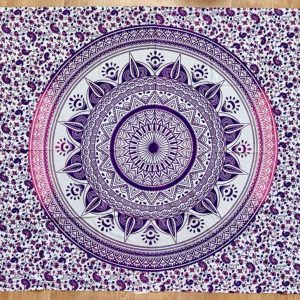 Tenture Mandala noir violette