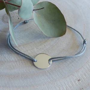 Bracelet lien médaille en argent