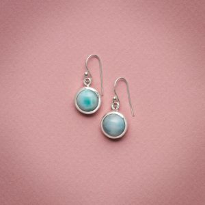Boucles oreilles Larimar ronde